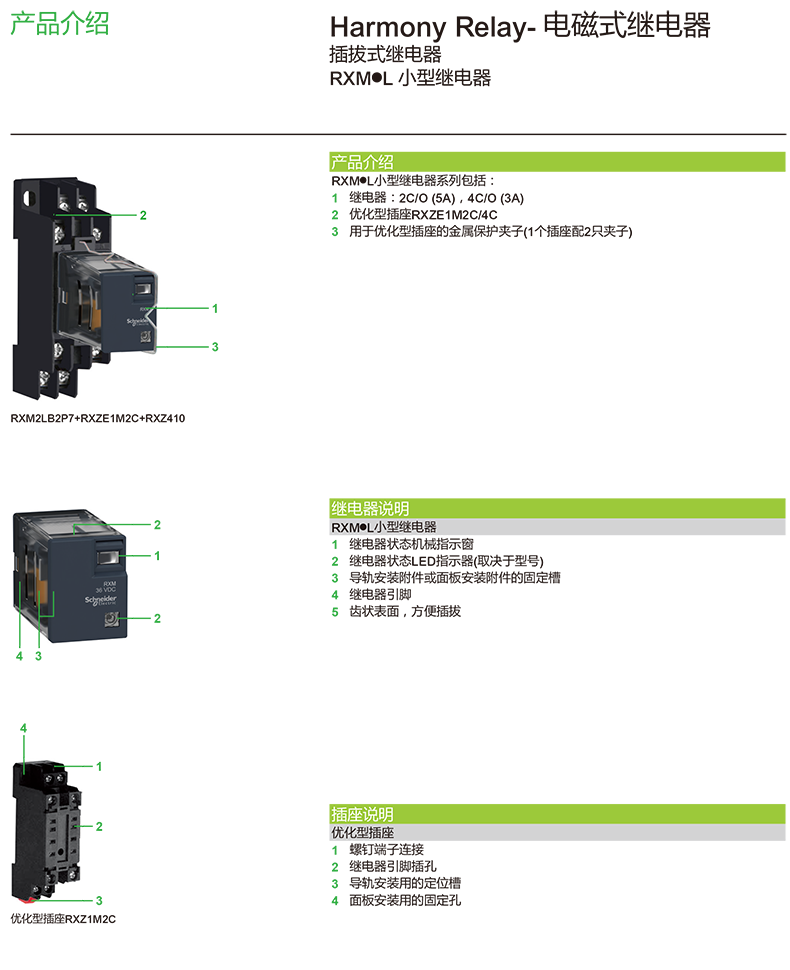 施耐德RXM小型繼電器,施耐德中間繼電器RXM系列,電磁式繼電器RXM2LB2BD